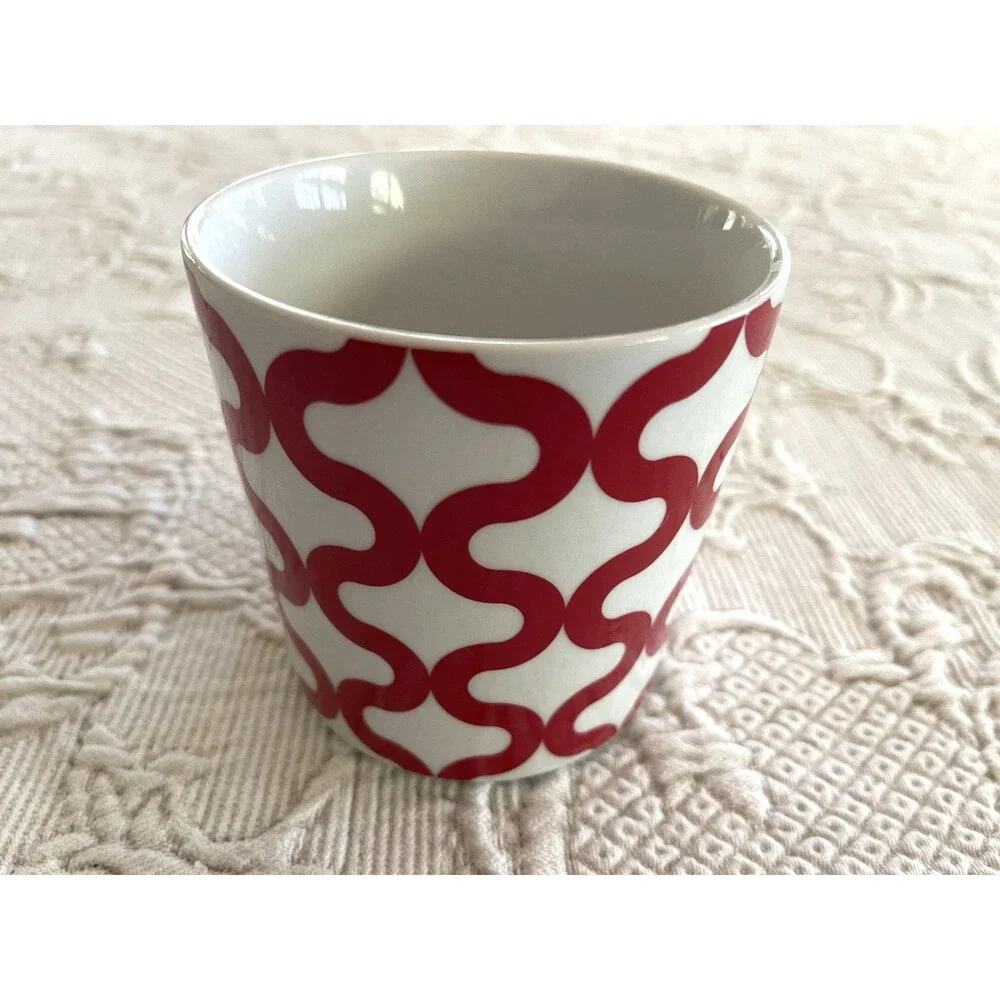 Crate & Barrel Geometric Design Mug Red White Cup Replacement